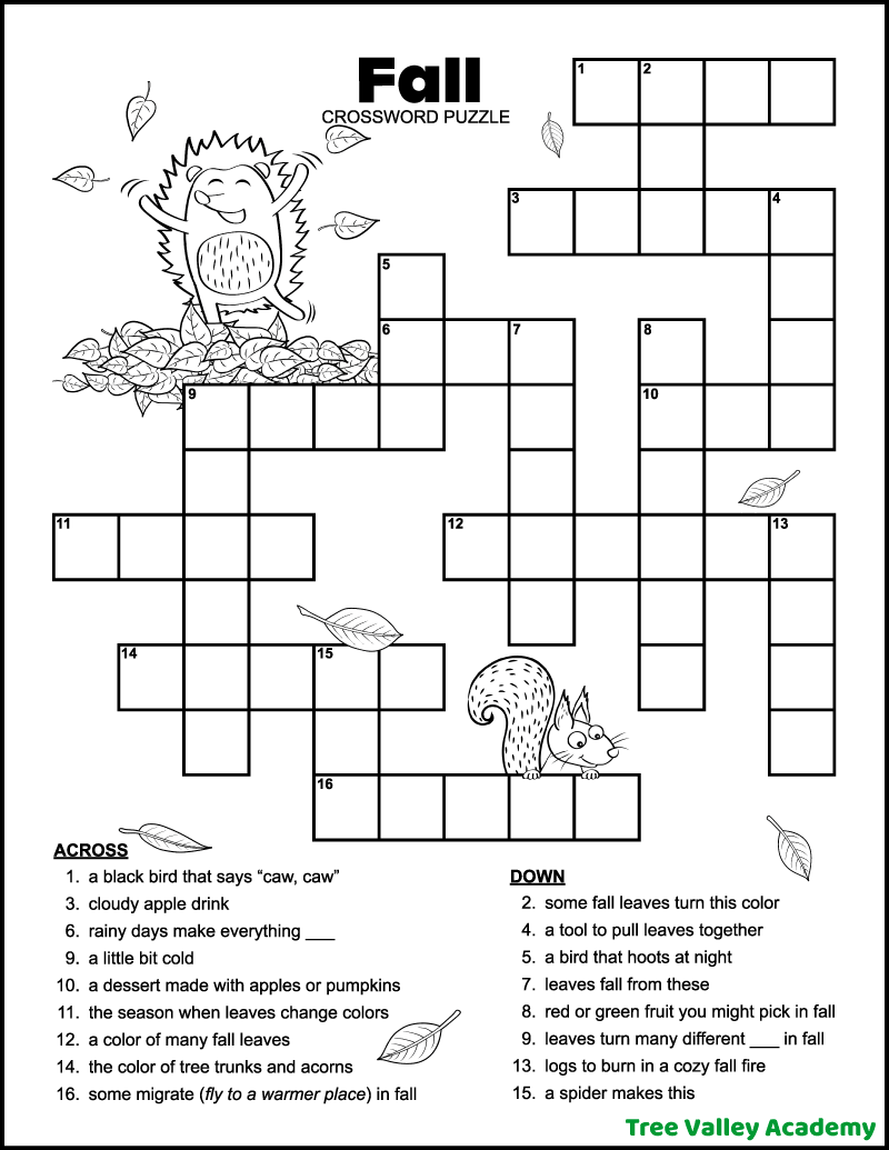 Grade 2 Crossword Puzzles Printable