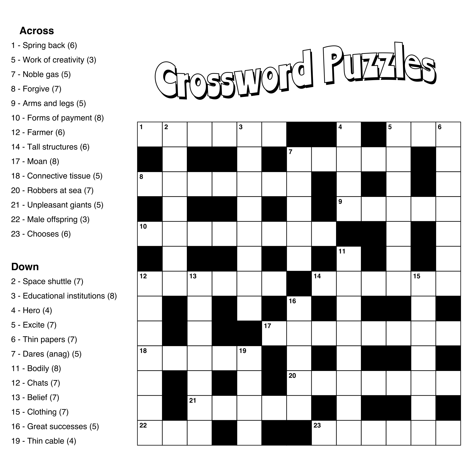 Easy Medium And Hard Crossword Puzzle Book For Adults Paperback 