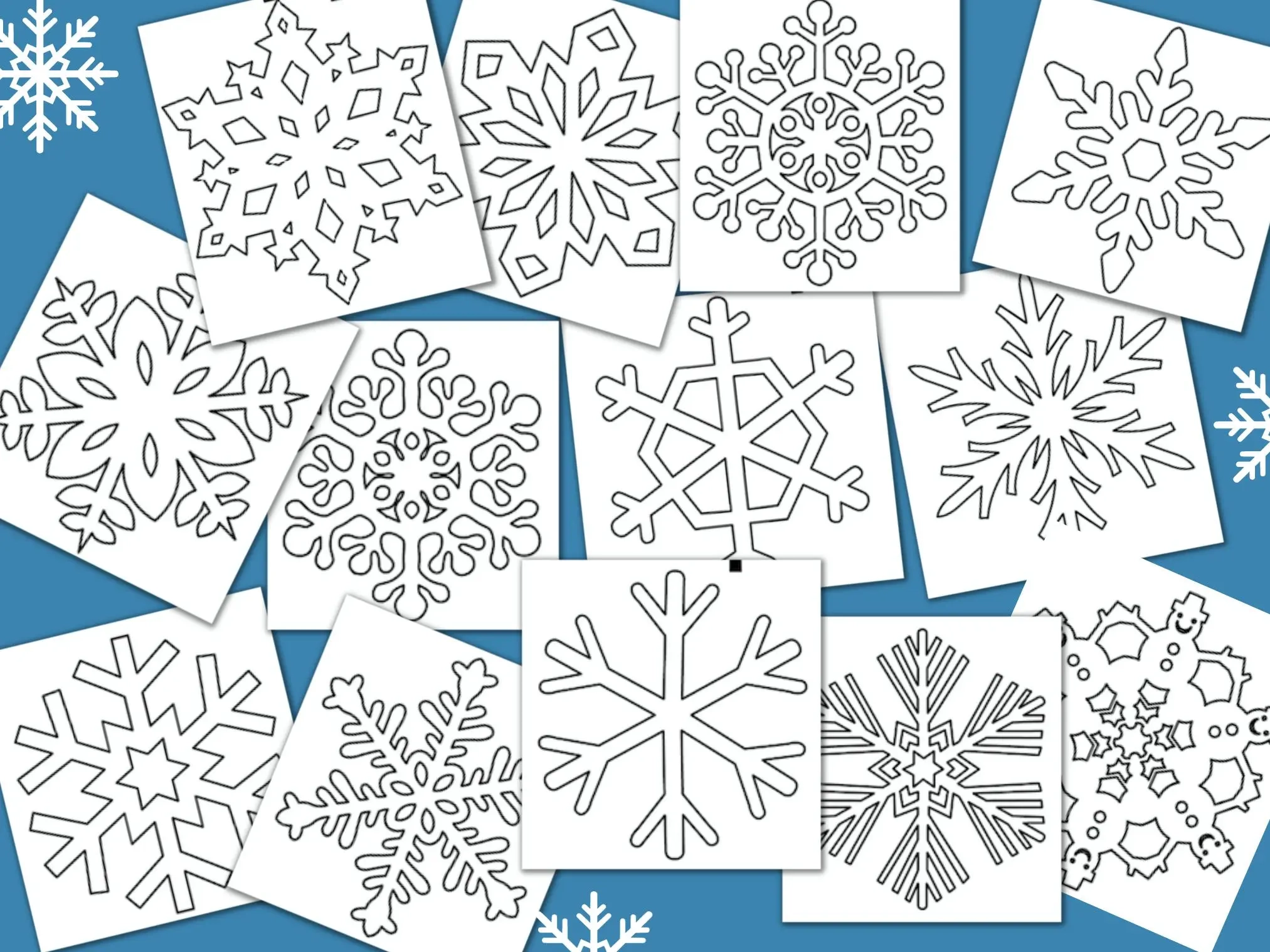 Easy Printable Paper Snowflake Template Free Patterns Made In 