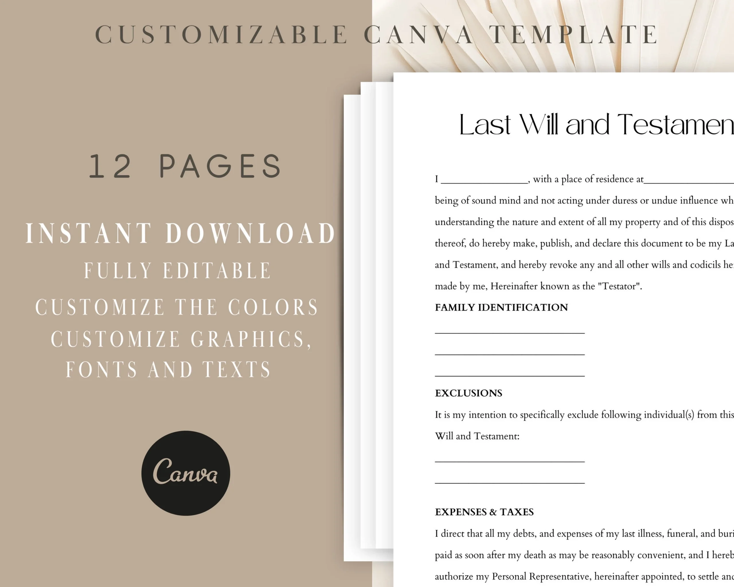 Editable Last Will And Testament Form Last Will And Testament 