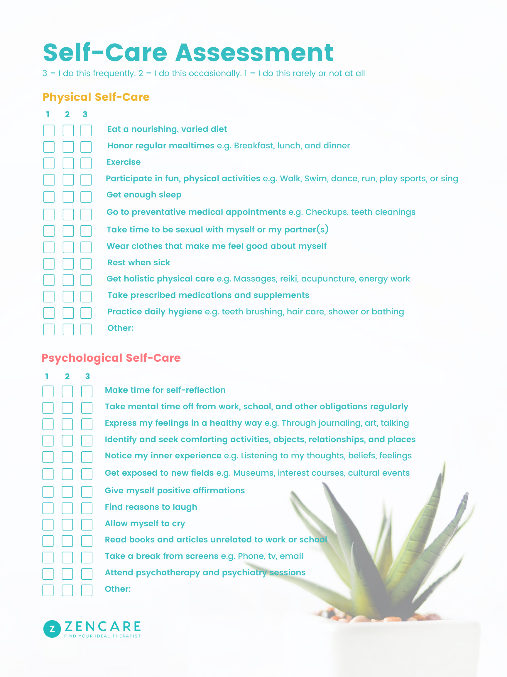 Embracing And Acing Self Care A Self Care Assessment Guide
