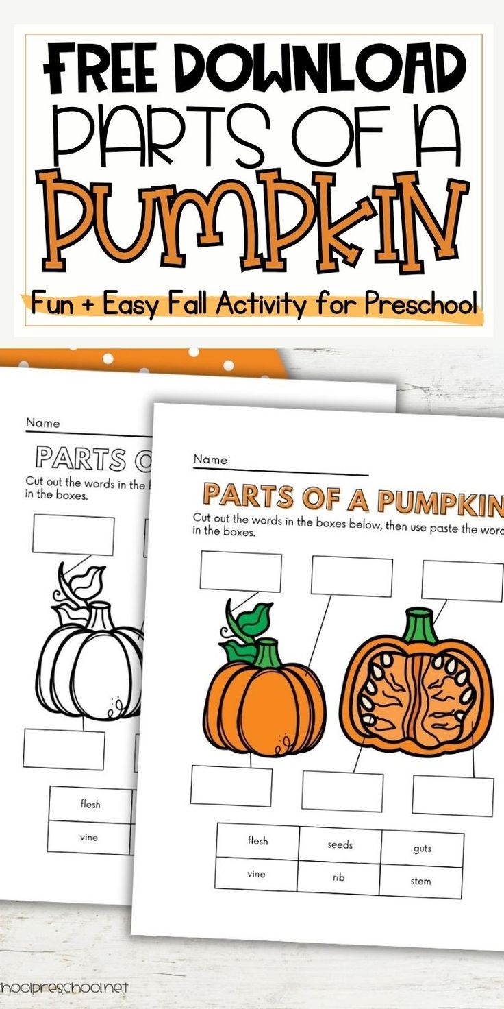 Engaging Parts Of A Pumpkin Free Printable For Preschool Fun
