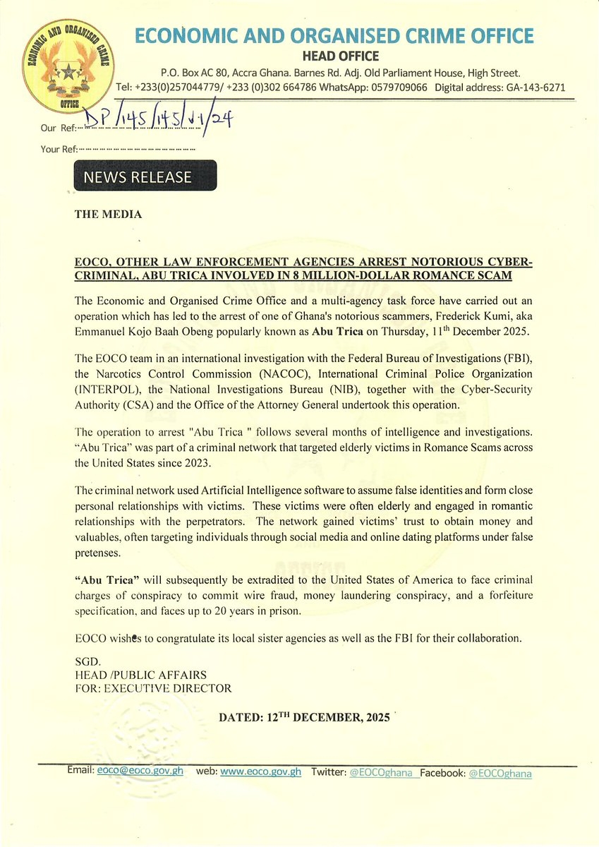EOCO Other Law Enforcement Agencies Arrest Notorious Cyber 