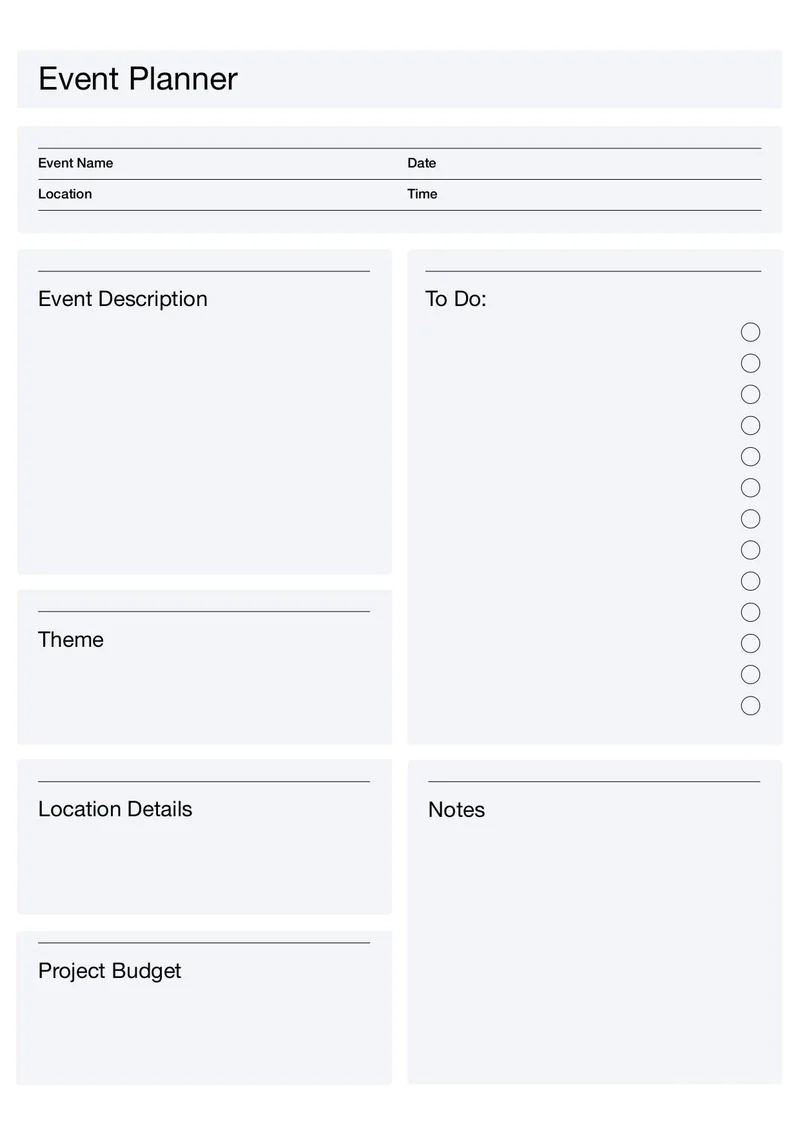 Event Planning Template Fill And Sign With Lumin