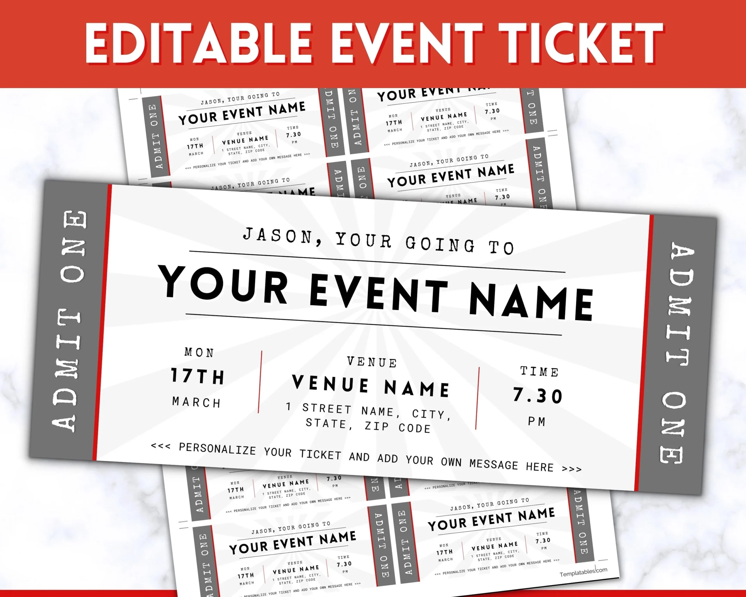 Printable Ticket Templates