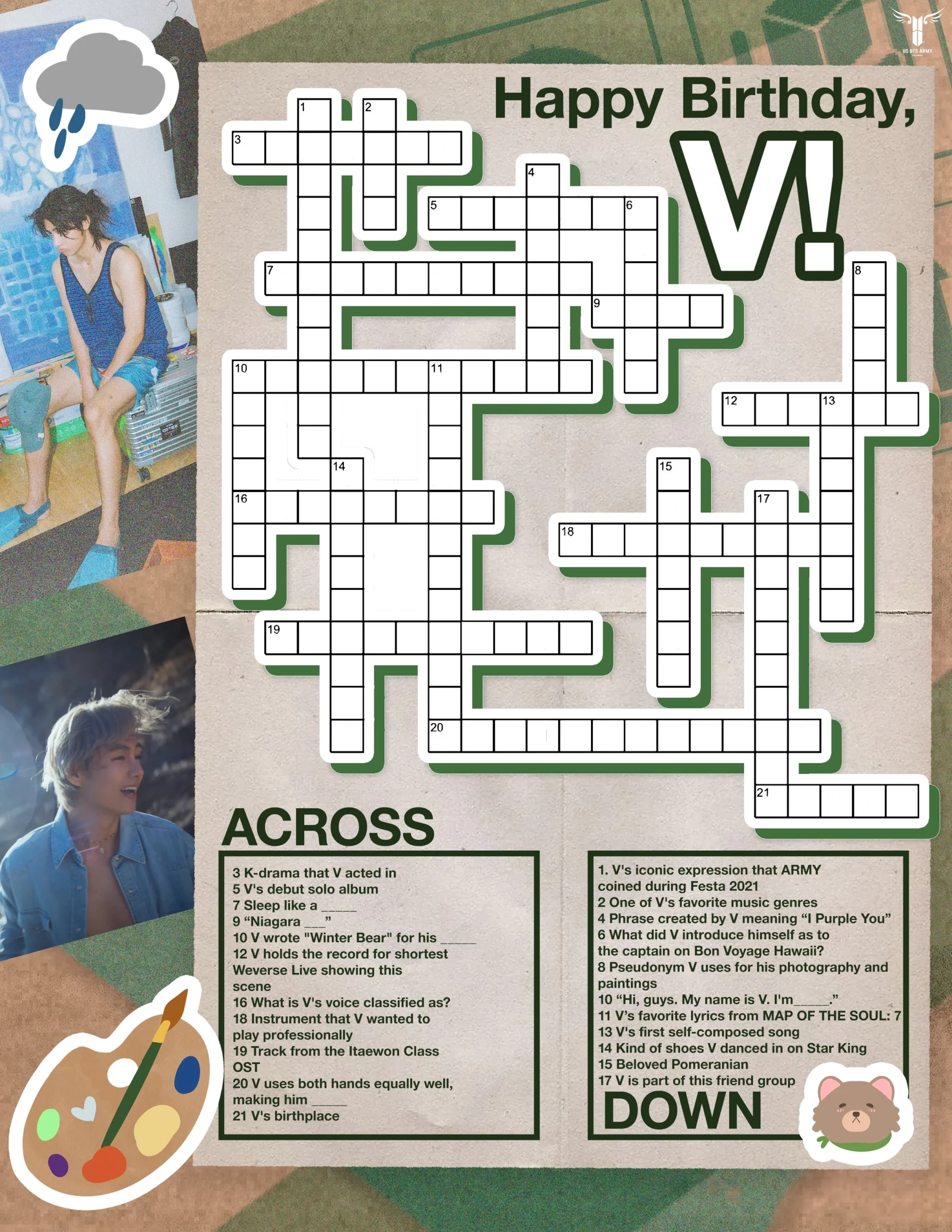 FAN EVENT V Crossword Puzzle Event US BTS ARMY