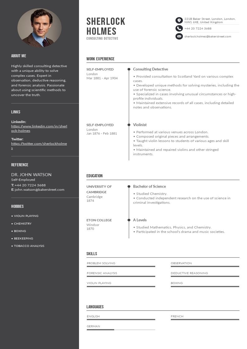 Printable Resume Worksheet