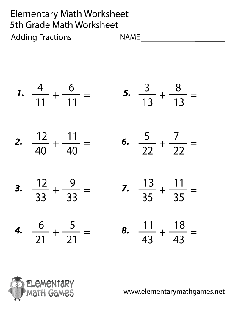 Free Math Worksheets Printable 5th