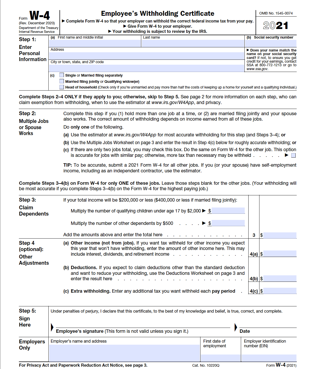 Irs Form W-9 Fillable