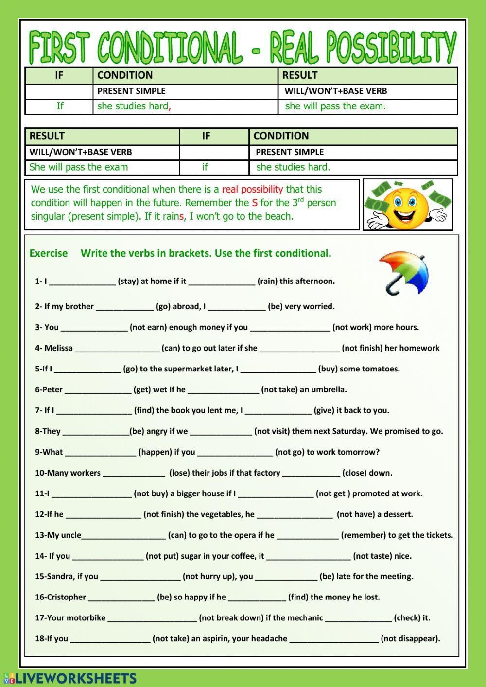First Condition ESL Worksheets 44705