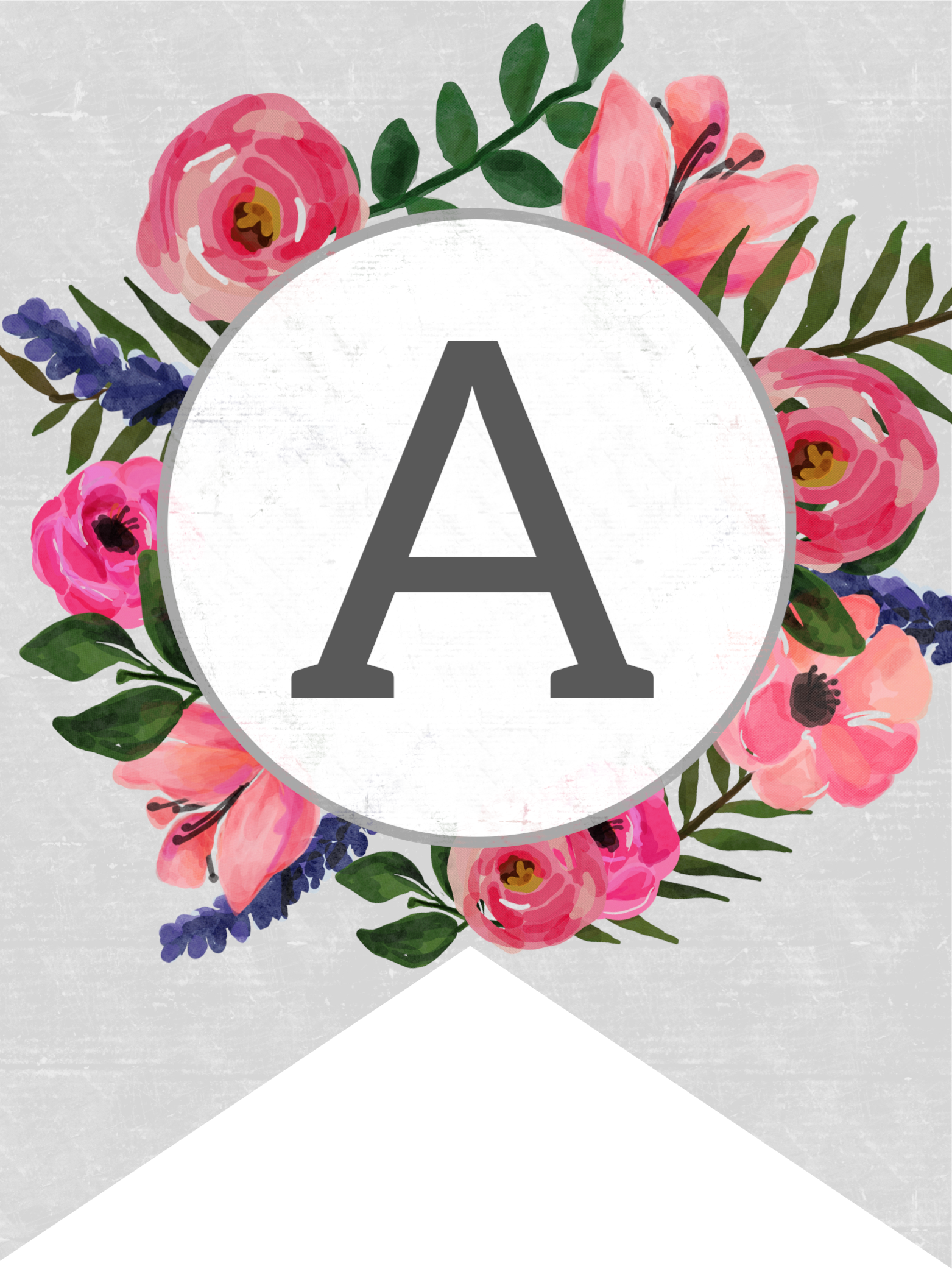 Floral Alphabet Banner Letters Free Printable Paper Trail Design