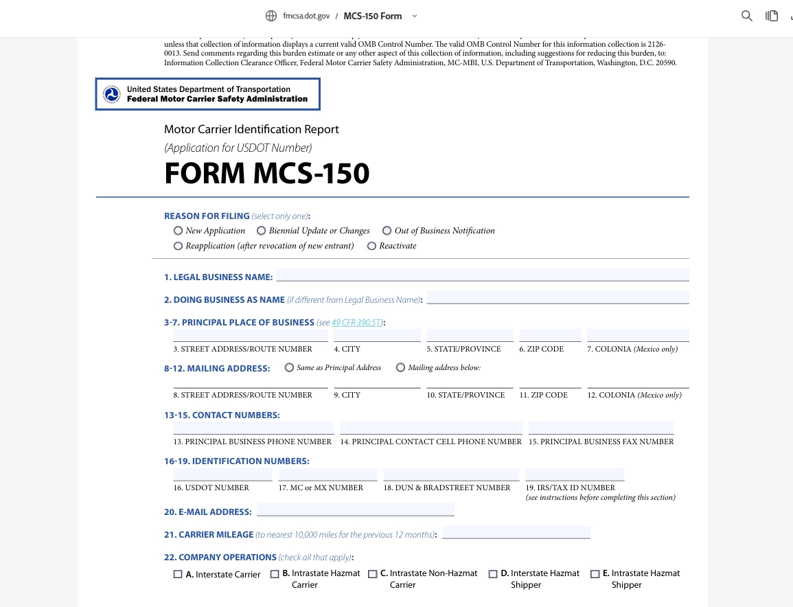 FMCSA Biennial Update How To Update MCS 150 My Safety Manager