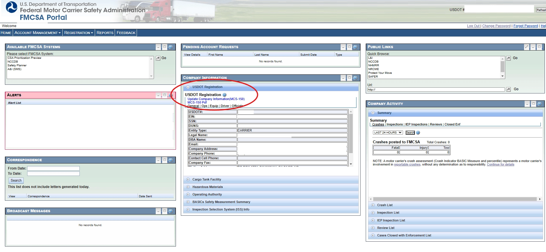 Mcs 150 Biennial Update Printable Form