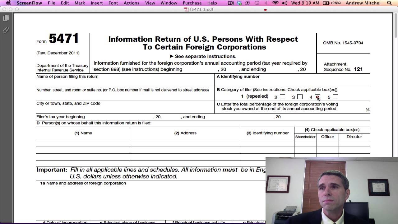Form 5471 Page 1