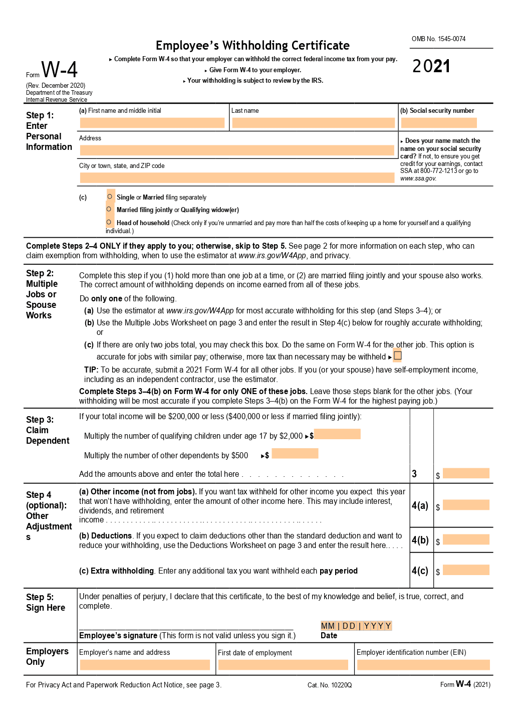 Irs Form W-4p Estimator