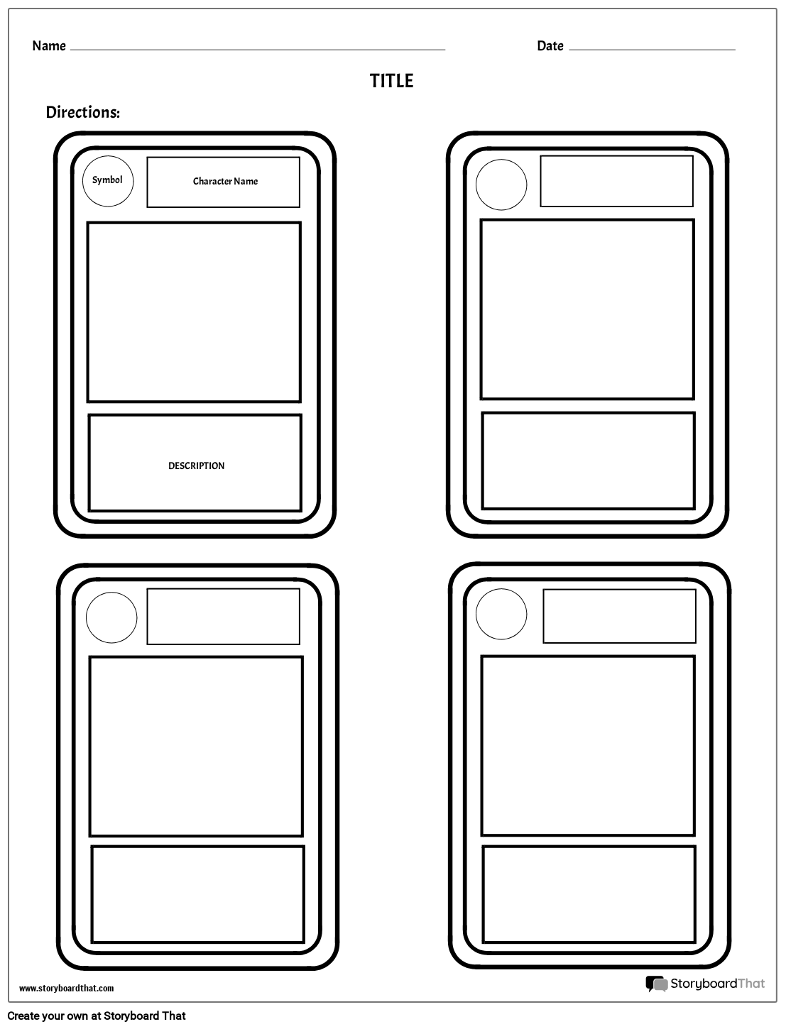 Trading Card Template Printable