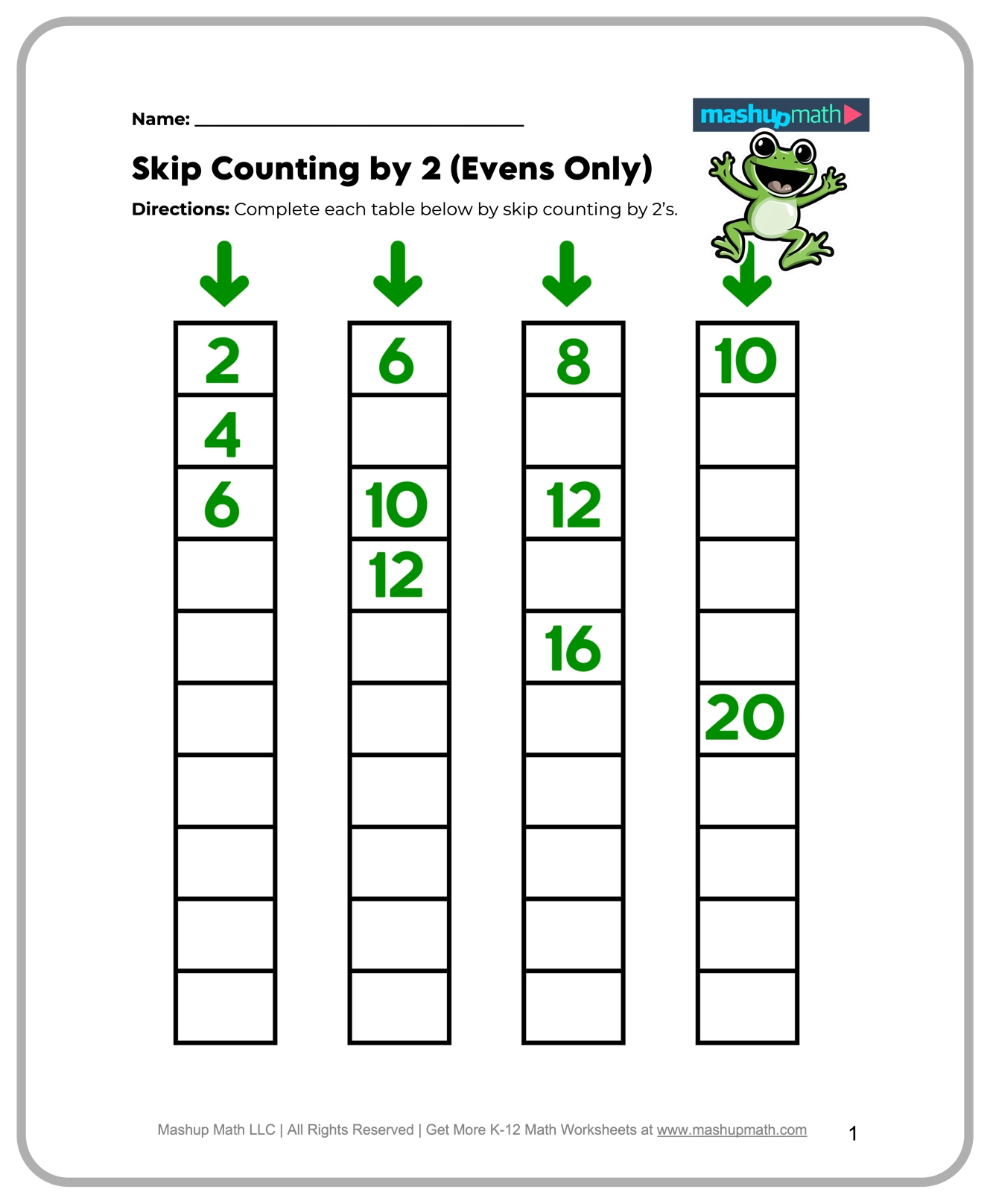Free 2nd Grade Math Worksheets Printable W Answers Mashup Math