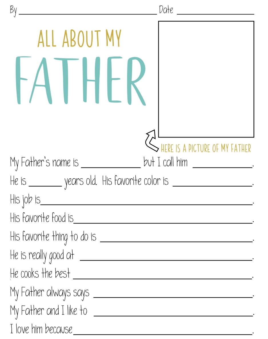 FREE All About My Dad Printable Questionnaire Perfect For Father s 