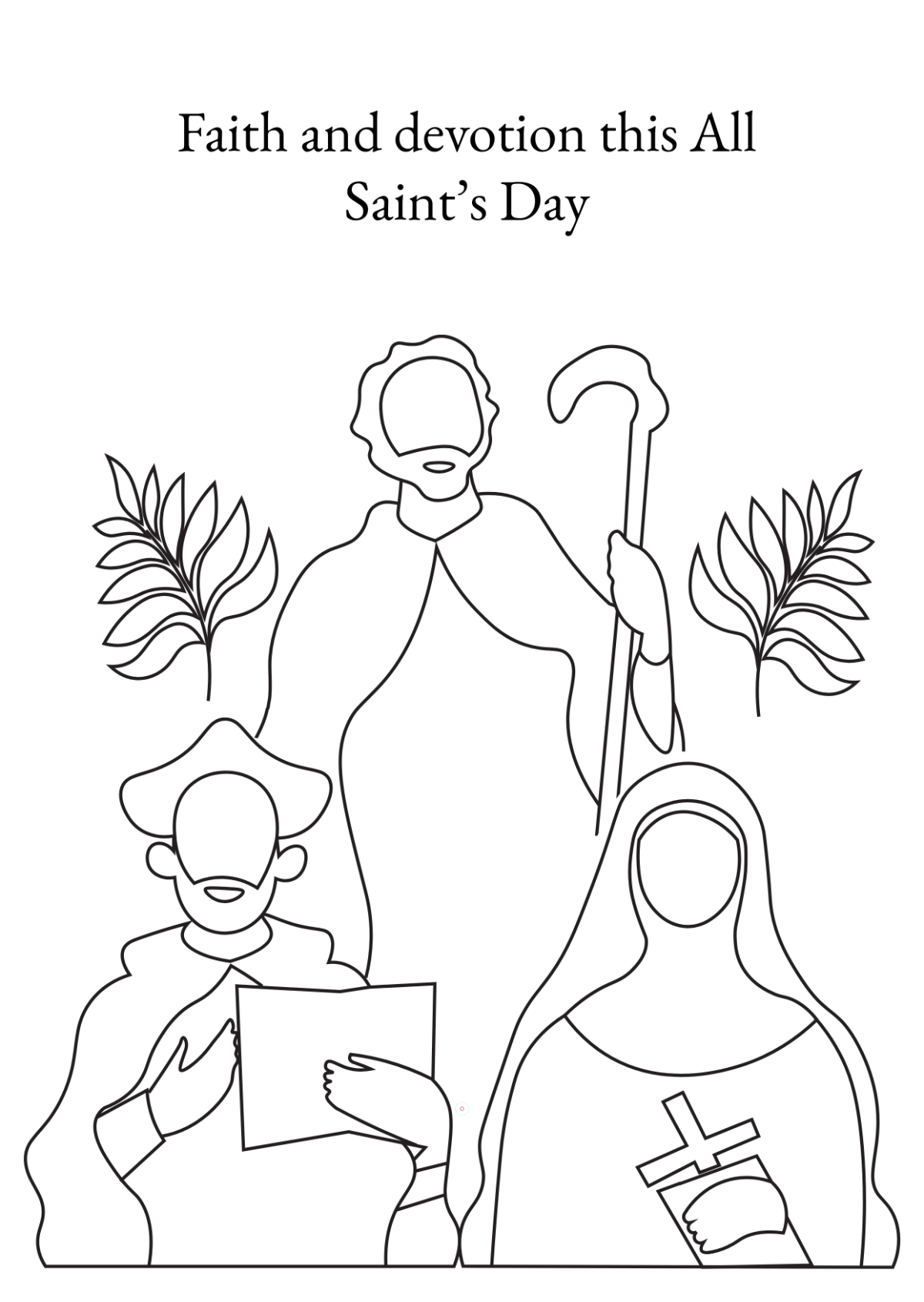 Free All Saints Day Coloring Page Template To Edit Online