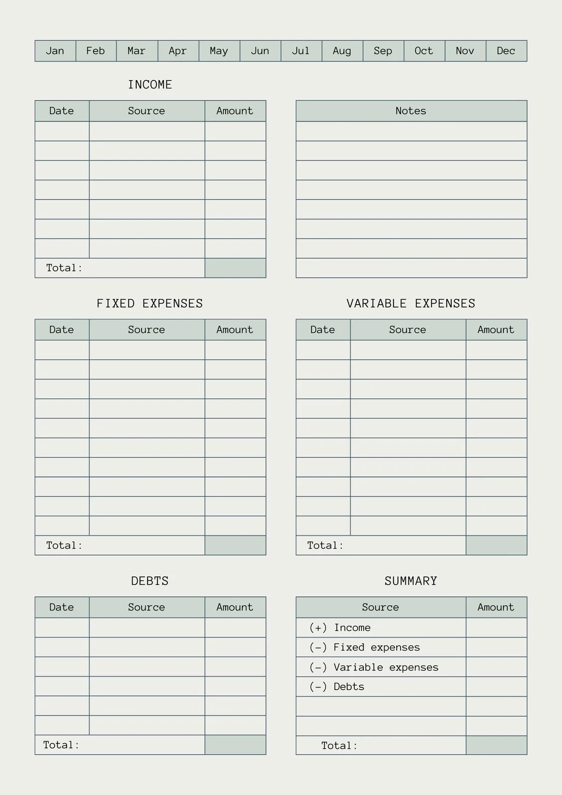 Free Printable Money Budgeting Worksheets