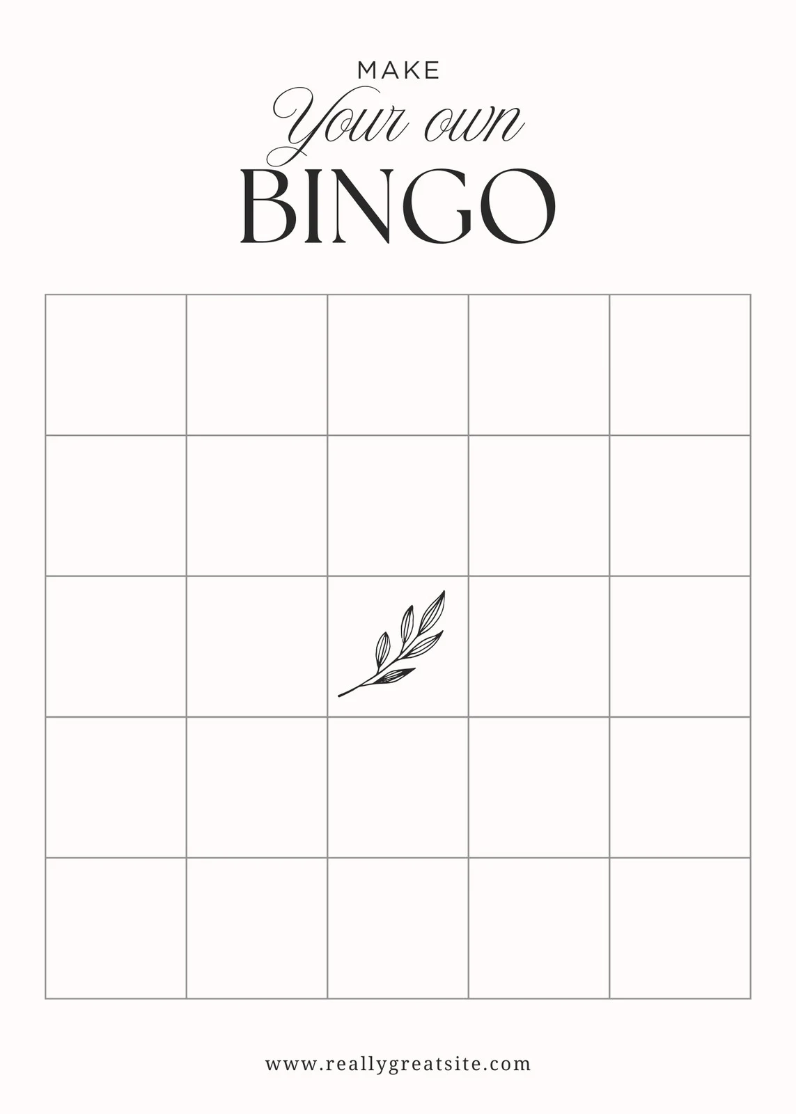 Free Bingo Printable Template