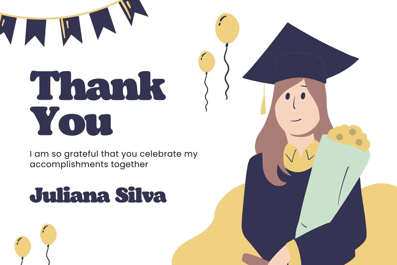 Free Custom Printable Graduation Thank You Card Templates Canva
