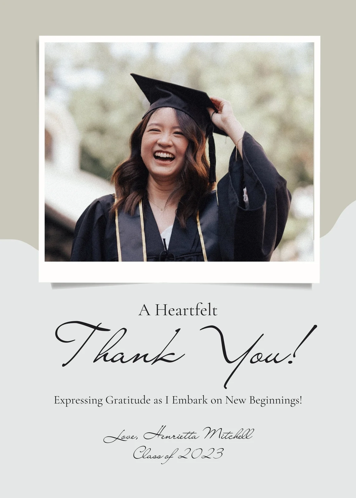 Free Custom Printable Graduation Thank You Card Templates Canva