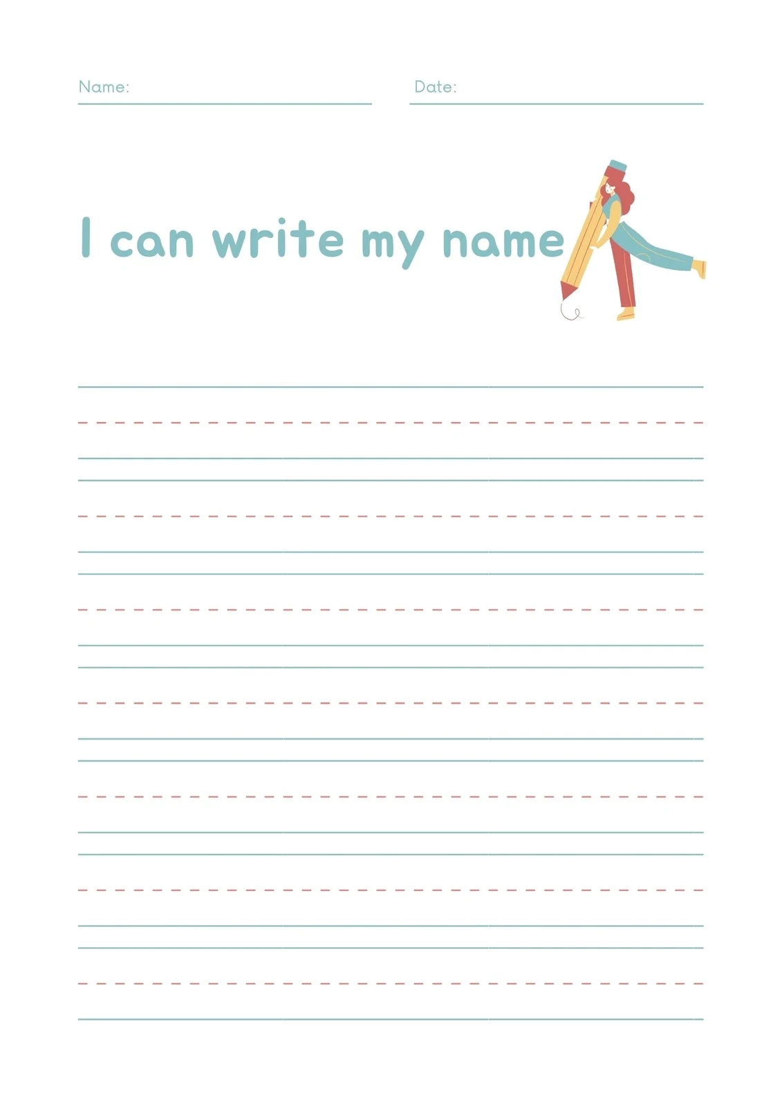 Free Printable Penmanship Practice Worksheets