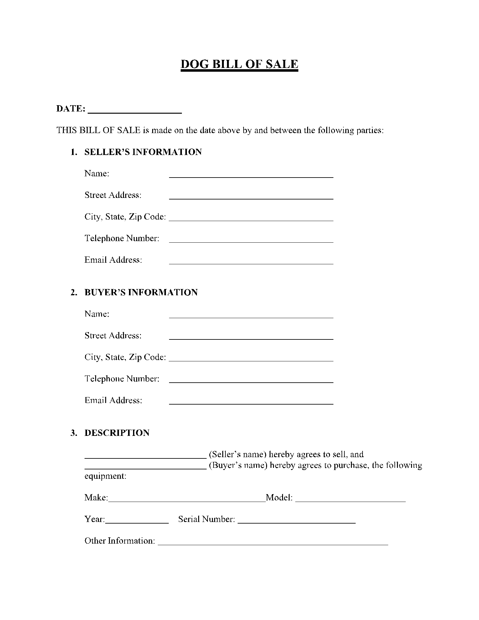 Free Dog Puppy Bill Of Sale Template In 2021 CocoSign