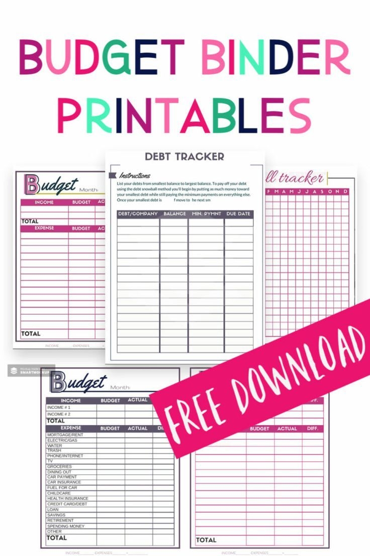 Free Download Budget Binder Printables Single Moms Income