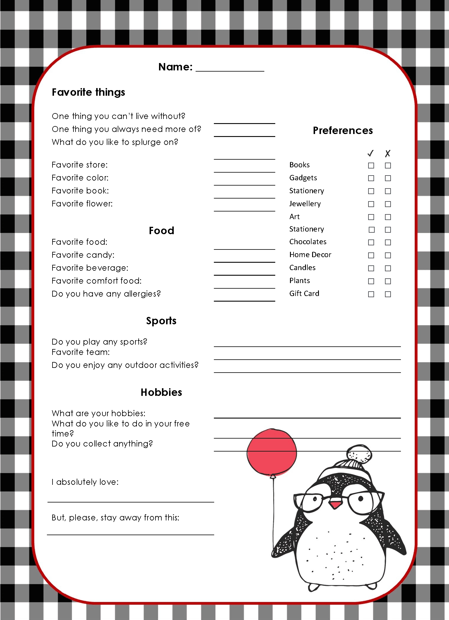 Free Secret Santa Template Printables