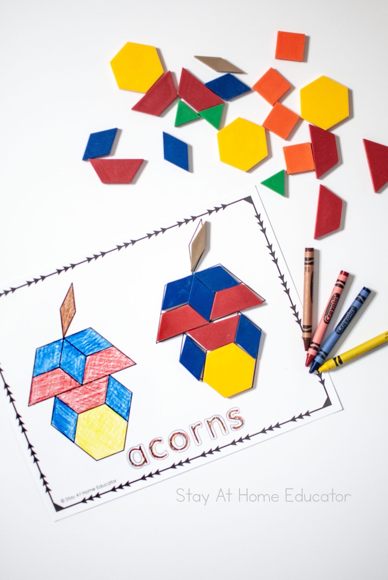Free Fall Pattern Block Mats Stay At Home Educator