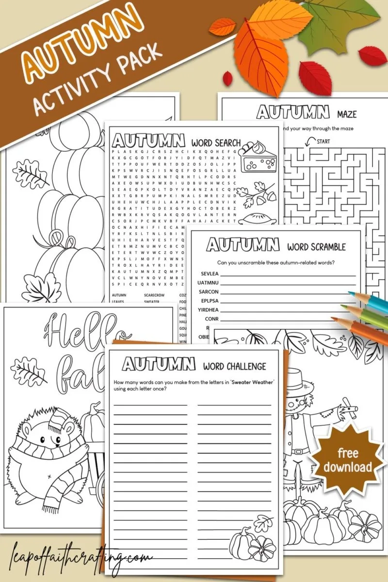 Free Fall Worksheets Printable