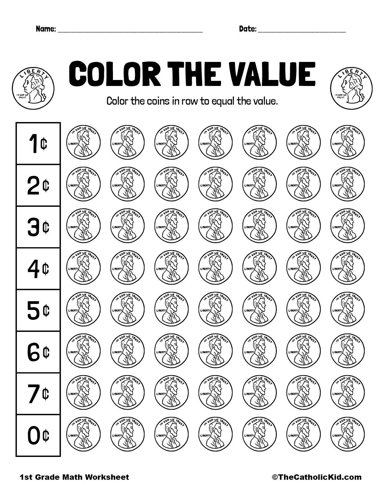 Printable Money Worksheets 1st Grade