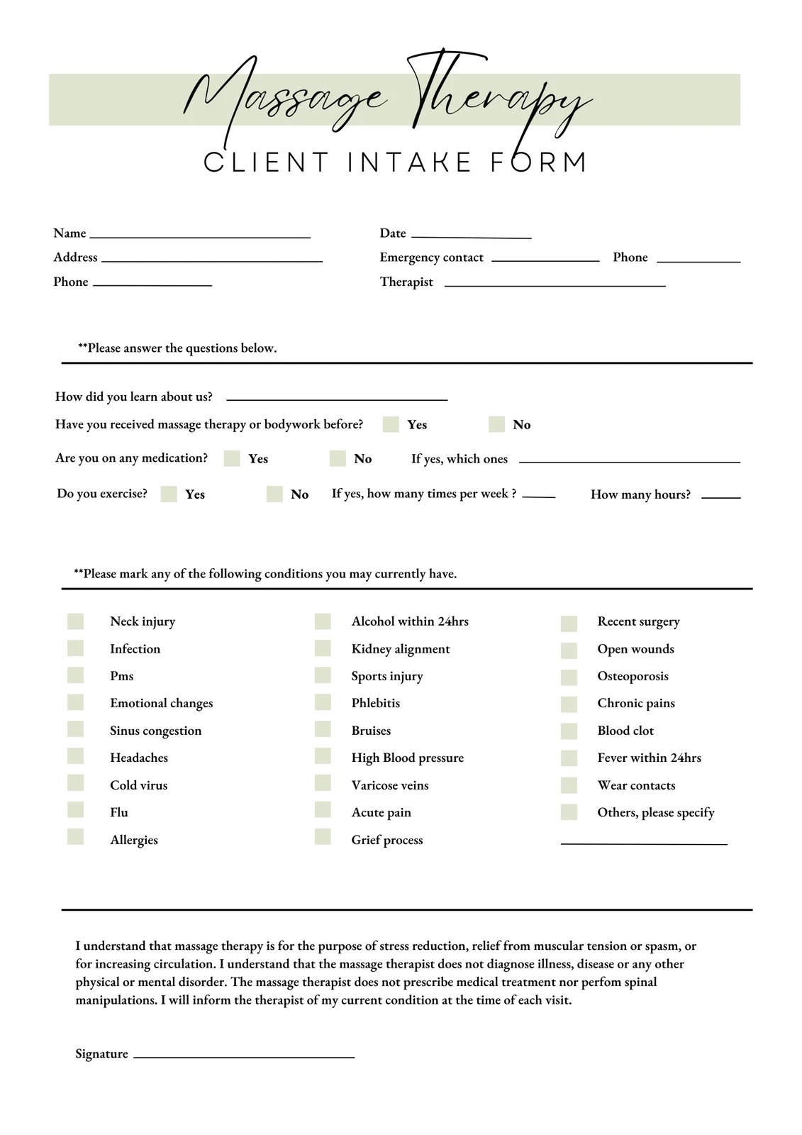 Free Blank Printable Forms