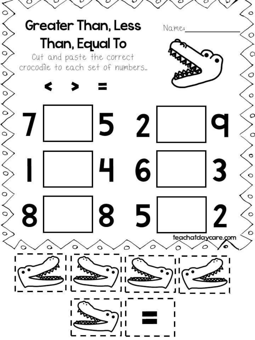 Greater Than Less Than Worksheets Free Printable
