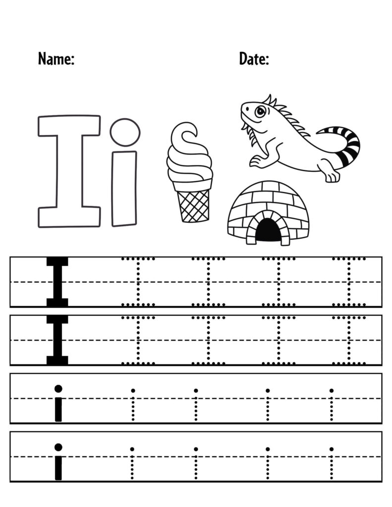 Free Letter I Printables