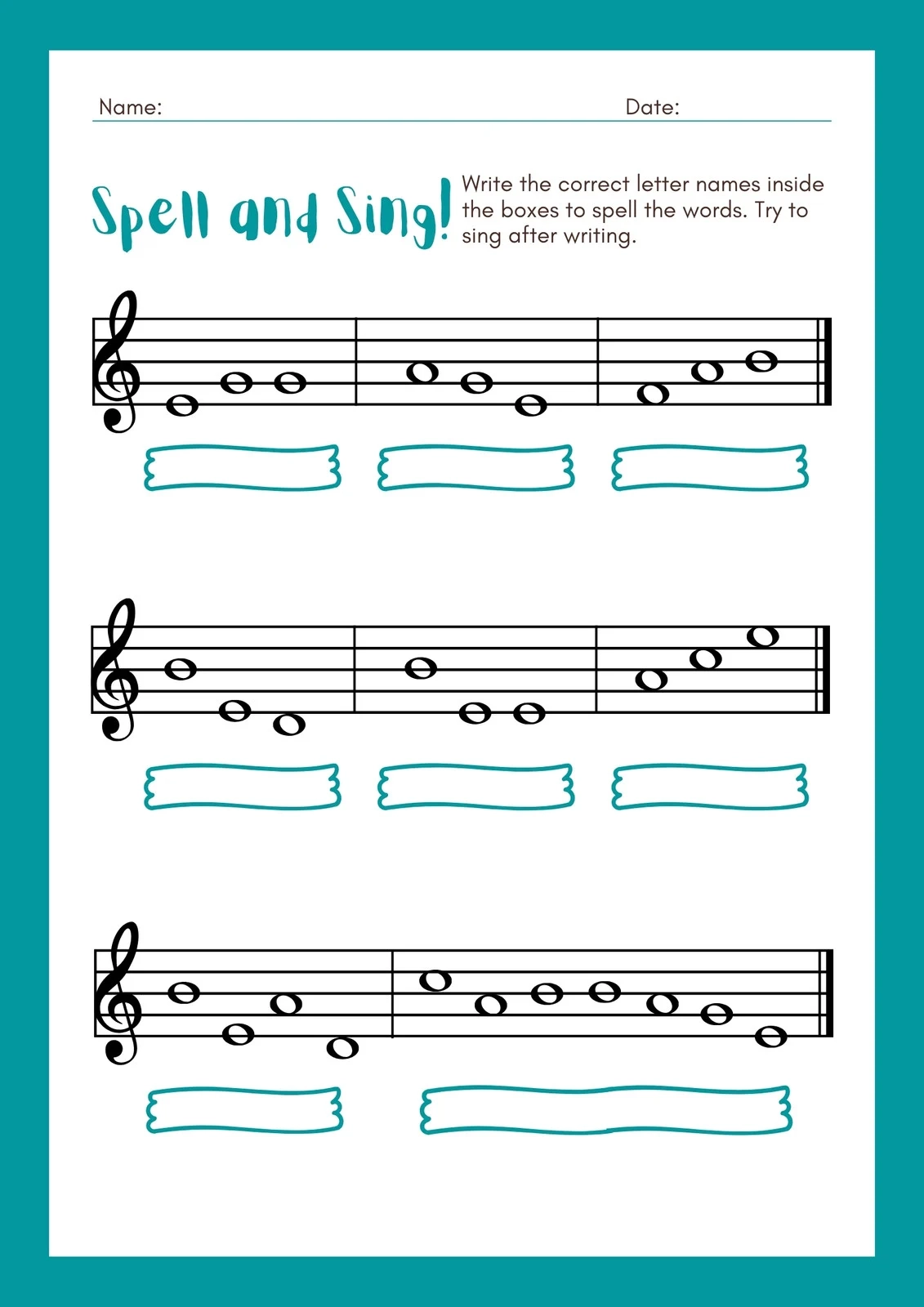 Free Music Worksheet Templates To Edit And Print Canva