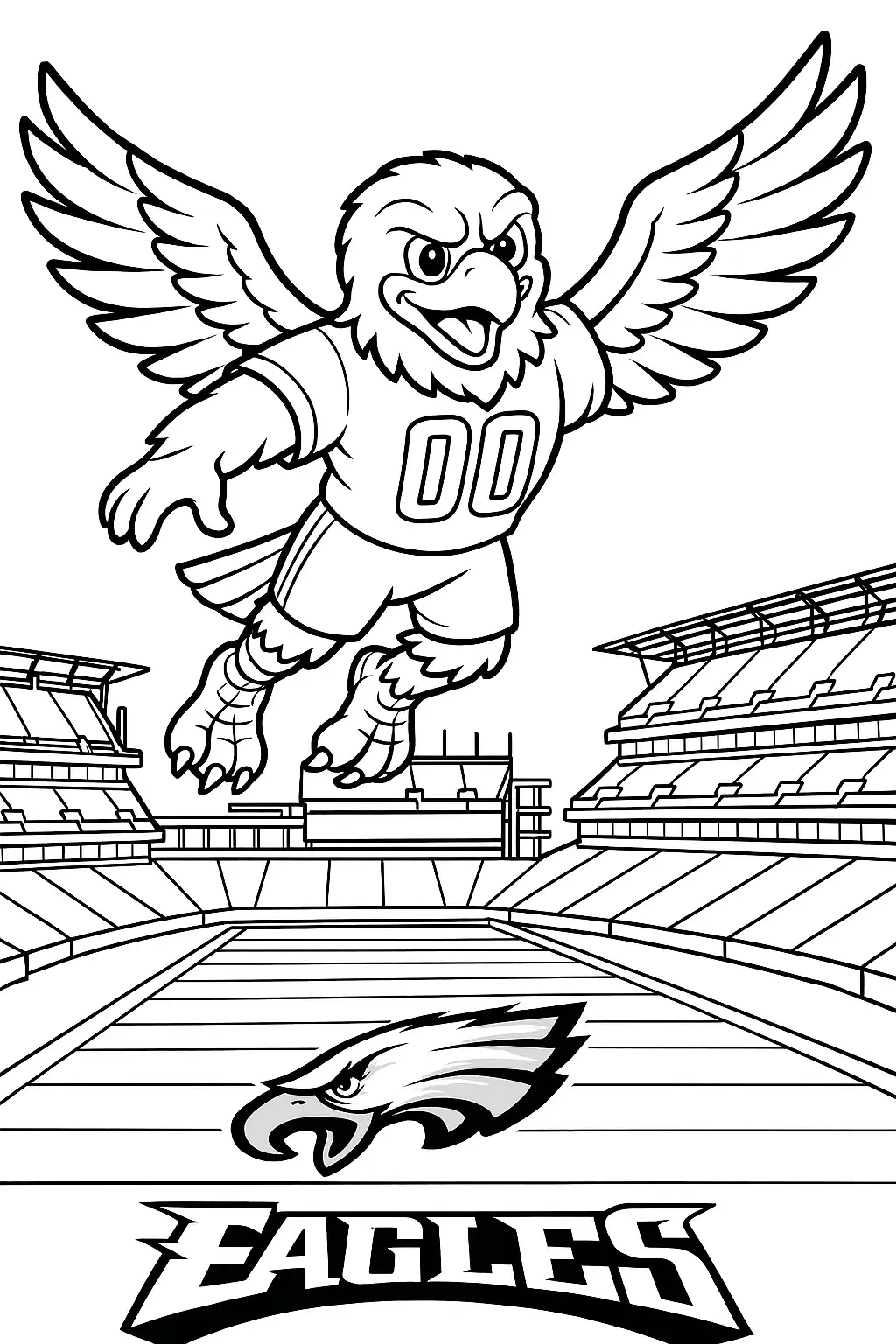 Free Philadelphia Eagles Coloring Pages Generator 19 