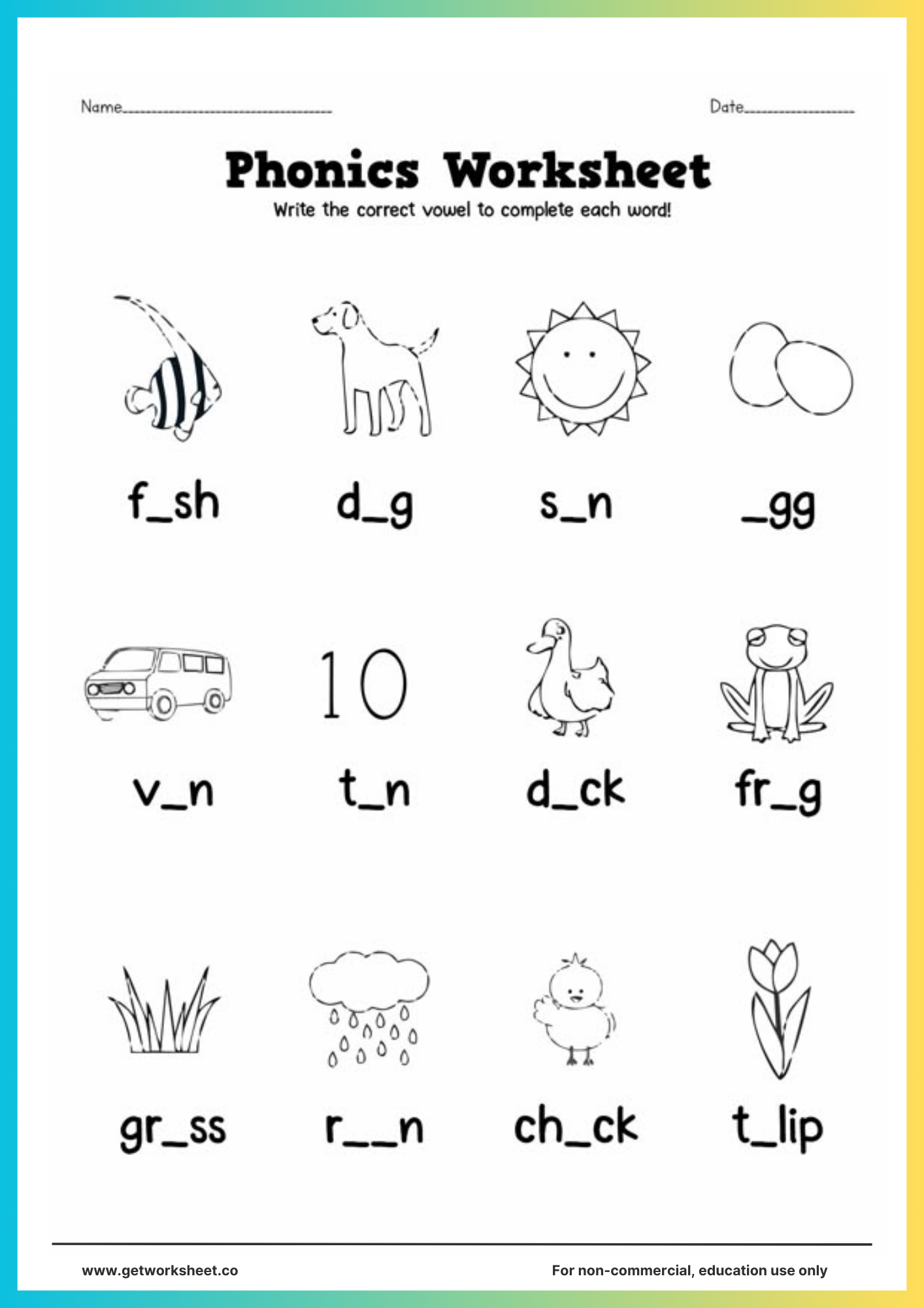 Phonics Worksheets For Kg2 Printable
