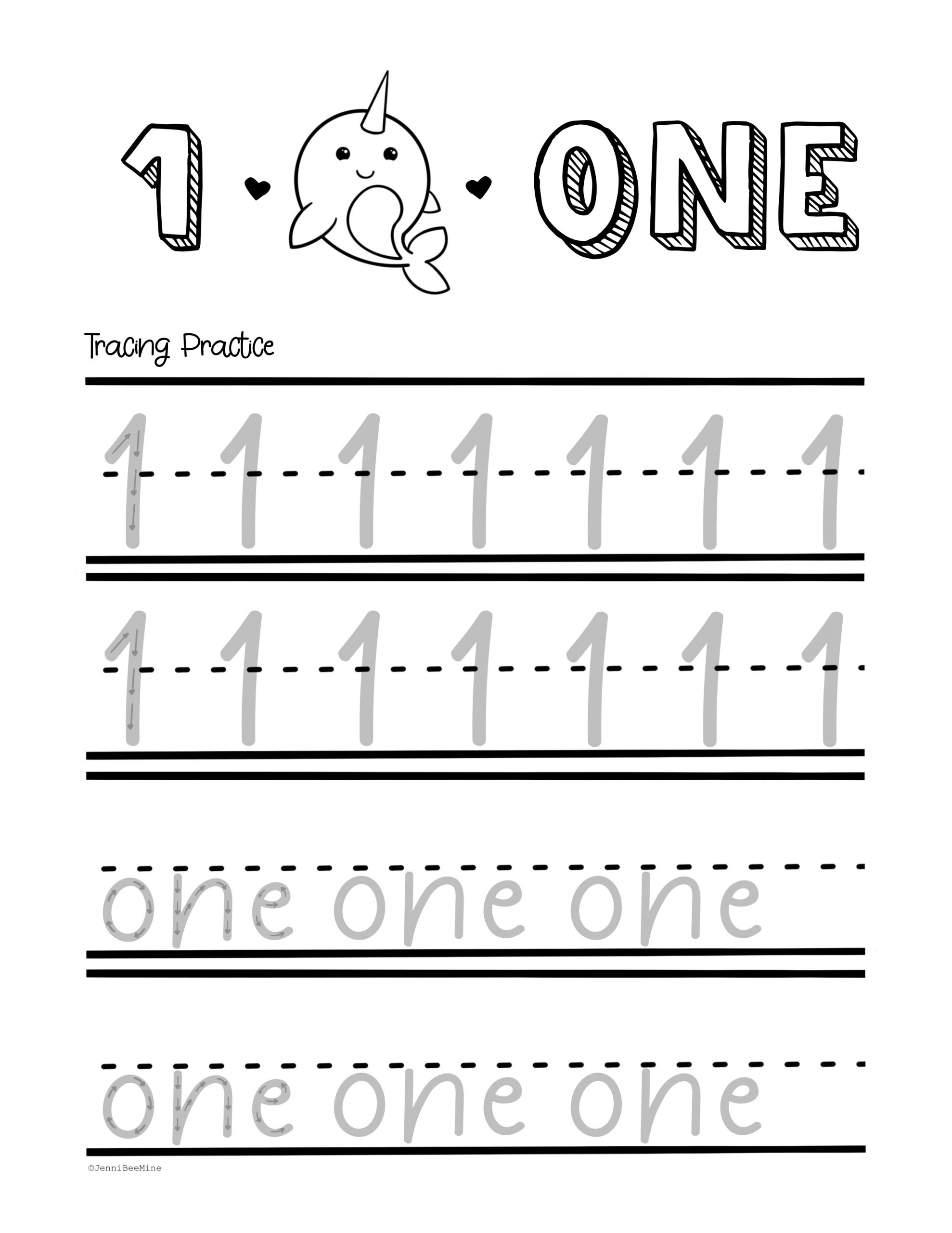 Preschool Worksheets Free Printable Number 1