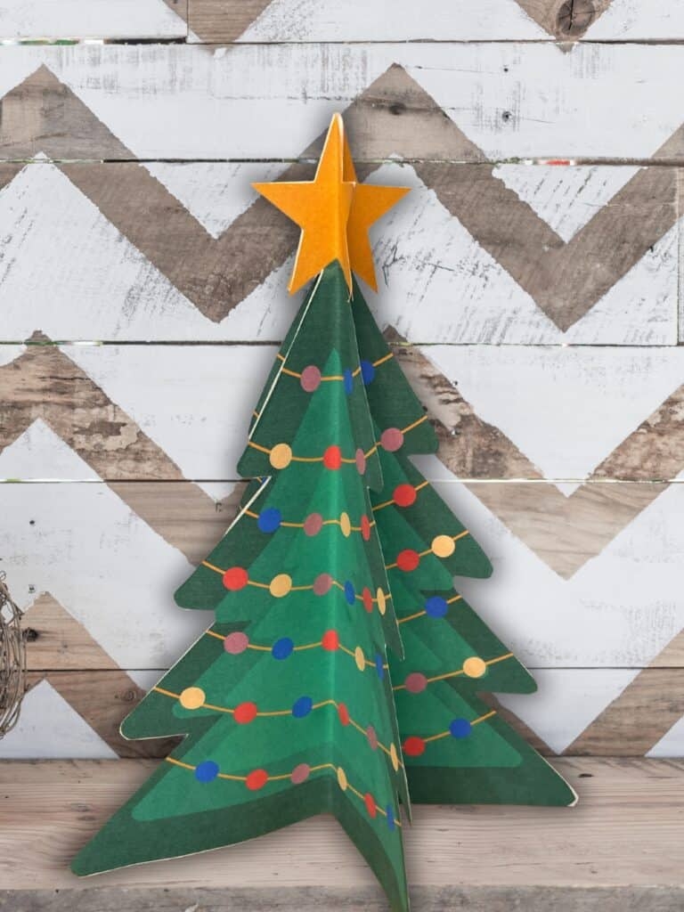 Free Printable 3D Christmas Tree Template The Peculiar Green Rose