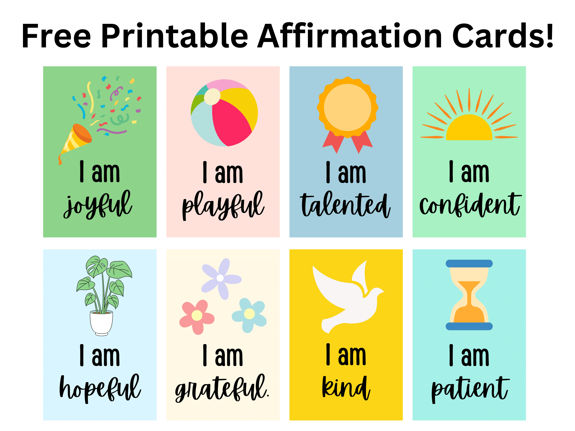 Free Printable Affirmation Cards For Kids Therapy Shoppe