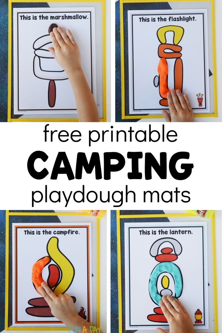 Free Printable Camping Playdough Mats