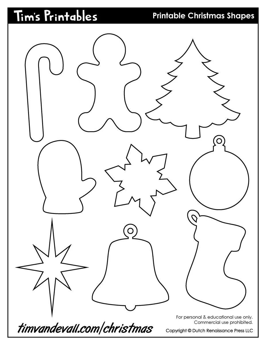 Free Printable Christmas Shapes Templates