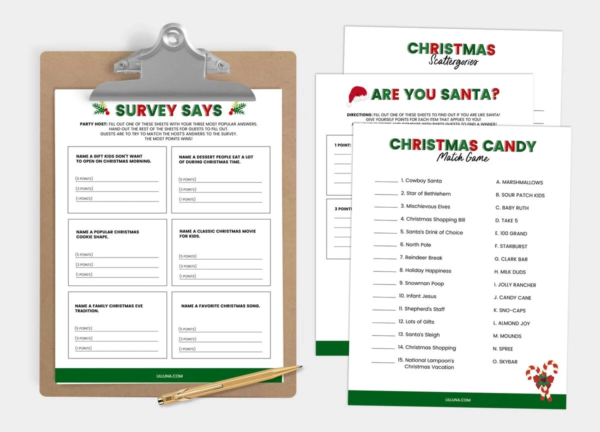 FREE Printable Christmas Games 4 FREEBIES Lil Luna