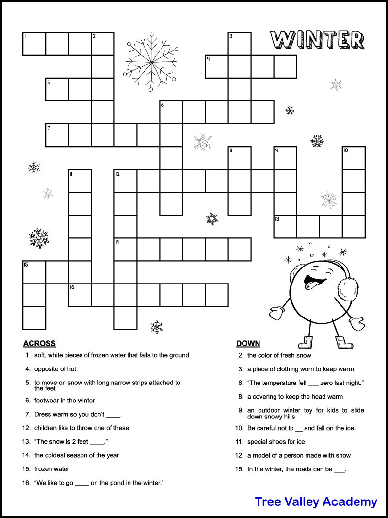 Free Simple Crossword Puzzles Printable