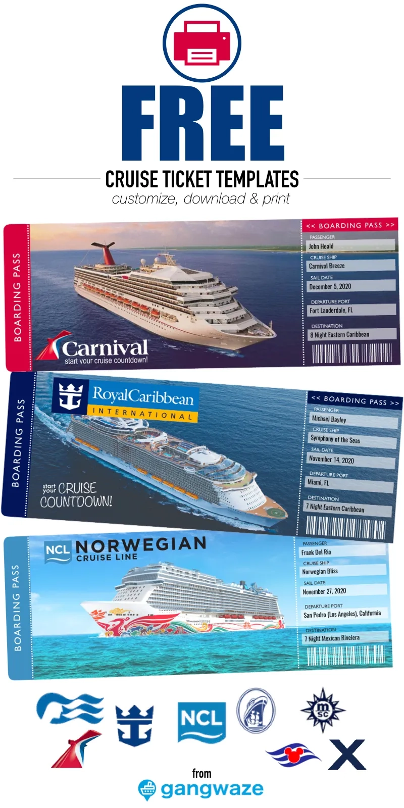 Free Printable Cruise Ticket
