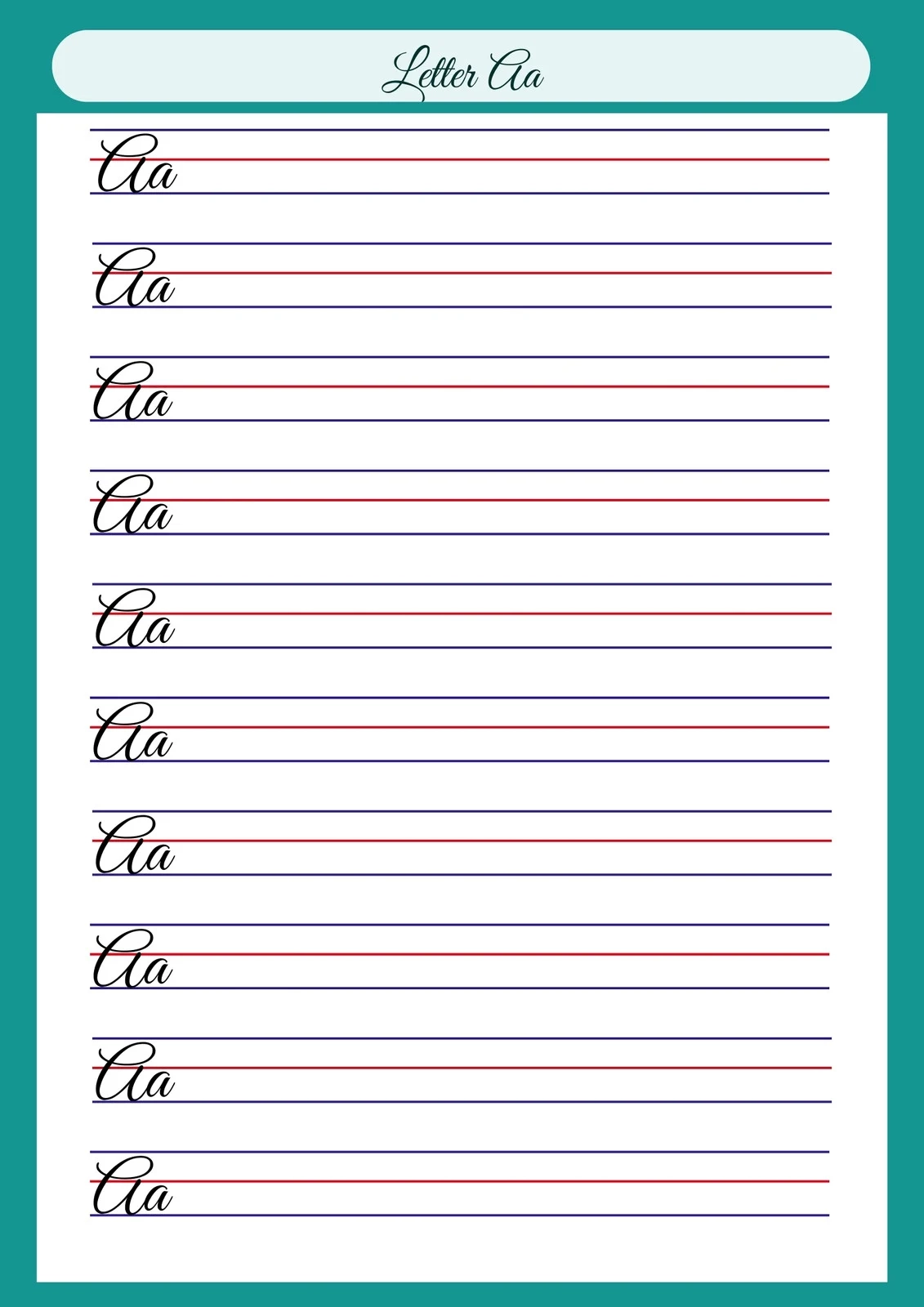 Cursive Printable Worksheets For Kids