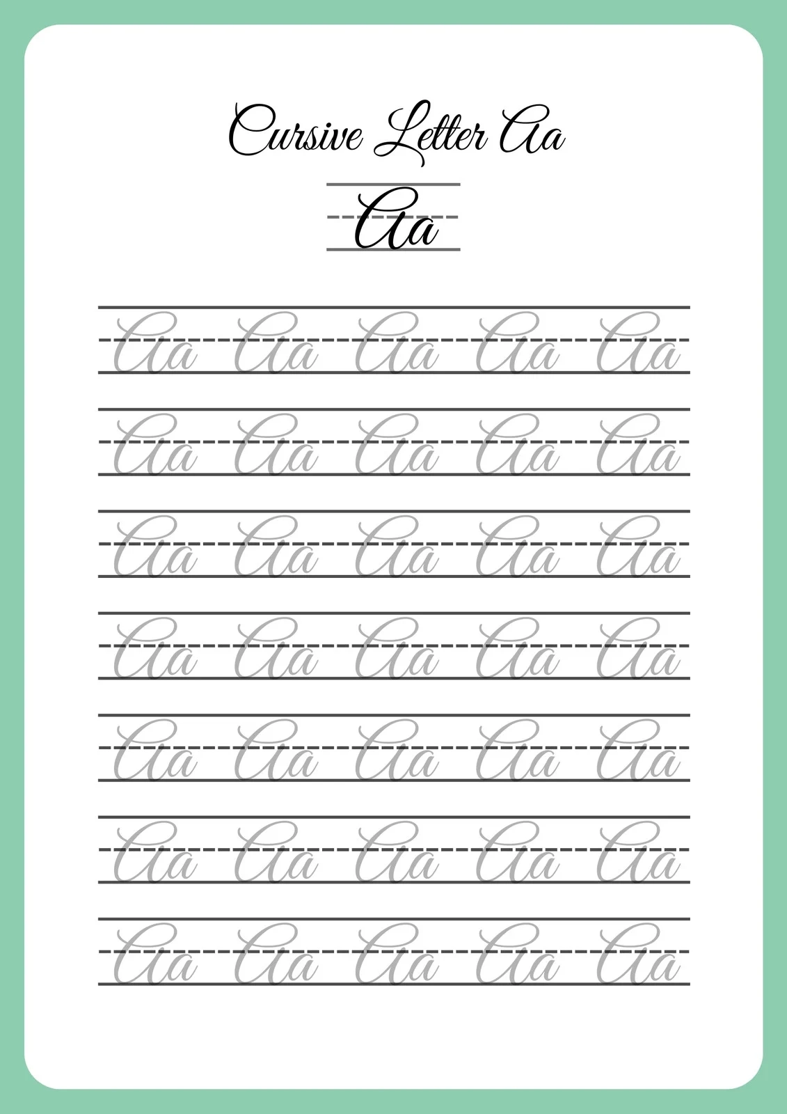 Free Printable Cursive Handwriting Worksheets